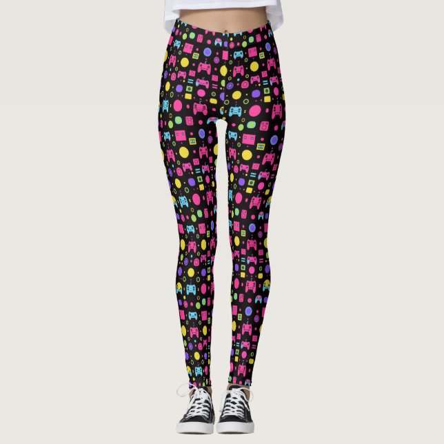 90s Video Game Controller Leggings (Front)