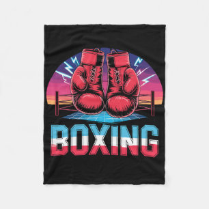 90s Vintage Boxing Gloves Fighter Boxer  Fleece Blanket