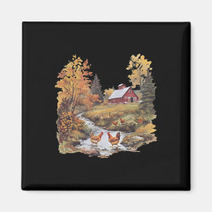 90's Vintage Ckyard Chicken Farmer  Magnet