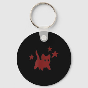90s Y2k Scary Cat Tomcat Is Scared Under Starry Key Ring