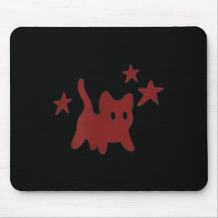 90s Y2k Scary Cat Tomcat Is Scared Under Starry Mouse Pad