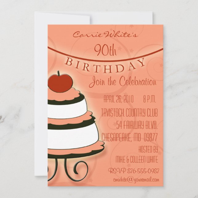 90th - 99th  Birthday Party Invitations (Front)