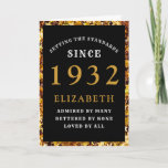 90th Birthday 1932 Black Gold Elegant Card<br><div class="desc">90th birthday black and gold birthday card for those special people born in 1932. Easily customise the text to the front and the interior of this birthday card using the template provided. Part of the setting standards range of greeting cards.</div>