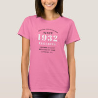 90th Birthday 1932 Elegant Add Name Chic Pink