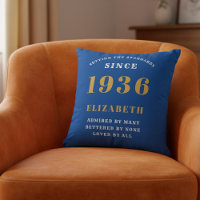 90th Birthday 1936 Add Name Blue Gold Personalized