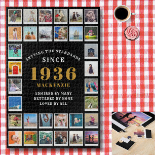 90th Birthday 1936 Family Memories Photo Collage Jigsaw Puzzle