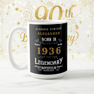 90th Birthday 1936 Legendary Retro Coffee Mug