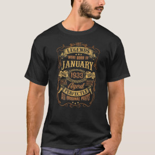 90th Birthday  90 Year Old Legend Since January 19 T-Shirt
