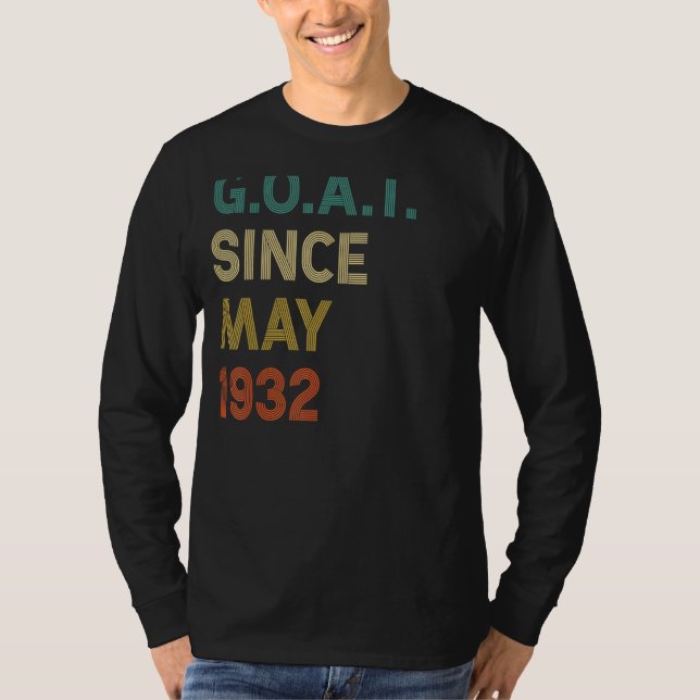 90th Birthday 90 Years Old Goat Since May 1932 T-Shirt (Front)