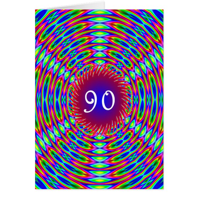 90th Birthday Abstract Trippy Swirls (Front)