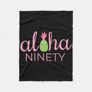 90th Birthday Aloha Beach Tropical Vacation Party Fleece Blanket