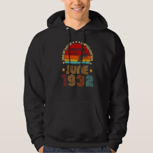 90th Birthday Awesome Since June 1932 Vintage Hoodie