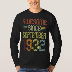 90th Birthday Awesome Since September 1932 90 Yea T-Shirt