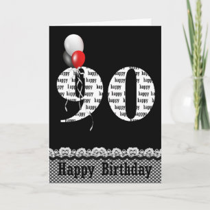 90th birthday balloon bouquet card