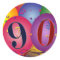 90th Birthday balloon stickers
