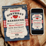 90th Birthday BBQ Summer Barbecue Party Invitation<br><div class="desc">Introducing our charming Birthday Barbecue Invitation! Crafted with rustic wood elements, this invitation exudes a cosy, rustic country vibe perfect for celebrating under the open summer sky. The classic combination of red, white, and blue adds a touch of Americana flair, setting the stage for a festive gathering. Whether it's a...</div>