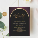 90th birthday black burgundy gold arch luxury invitation<br><div class="desc">An elegant 90th birthday invitation.  A black and burgundy background with a golden arch on the front.</div>