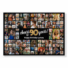 90th Birthday Black Gold 100 Photo Collage
