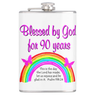 90TH BIRTHDAY BLESSING HIP FLASK