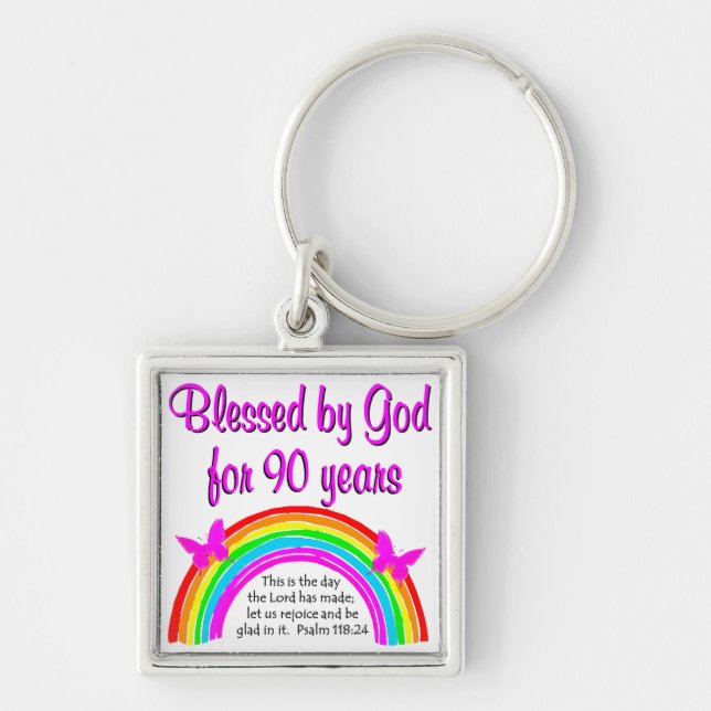 90TH BIRTHDAY BLESSING KEY RING (Front)