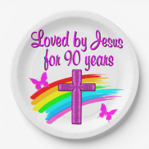 90TH BIRTHDAY BLESSINGS PAPER PLATE