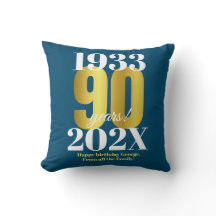 90th Birthday Blue Gold