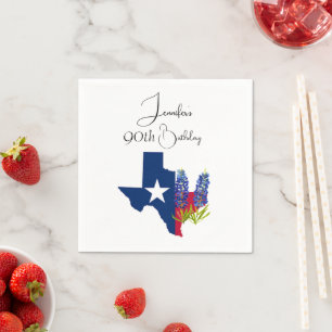 90th Birthday Bluebonnets Texas Ninetieth Floral Napkin