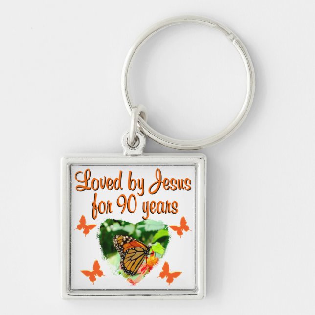 90TH BIRTHDAY BUTTERFLY KEY RING (Front)