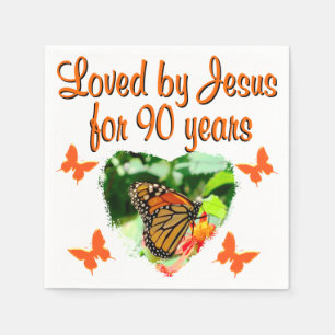 90TH BIRTHDAY BUTTERFLY NAPKIN