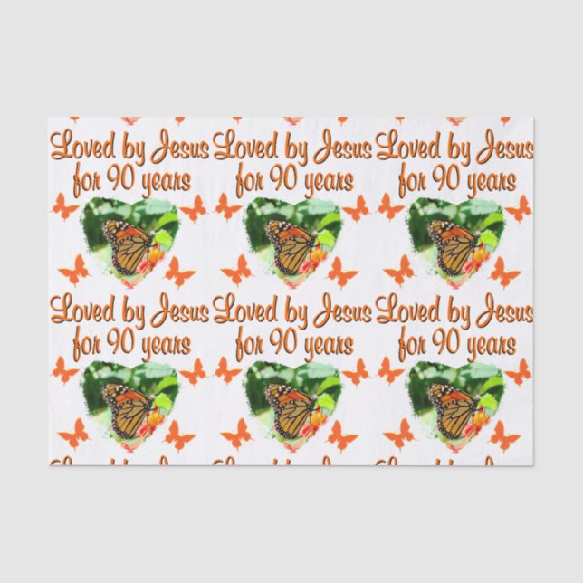 90TH BIRTHDAY BUTTERFLY TISSUE PAPER (Front)