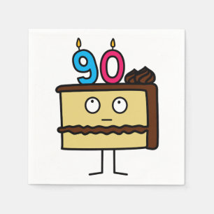90th Birthday Cake with Candles Napkin