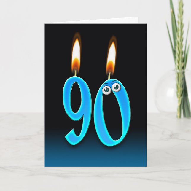 90th Birthday Candles Card (Front)