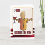 90th Birthday Card for Him - Funny Cartoon<br><div class="desc">Let that special guy celebrating his 90th birthday know that you are thinking of him.  Personalise his name and your message</div>