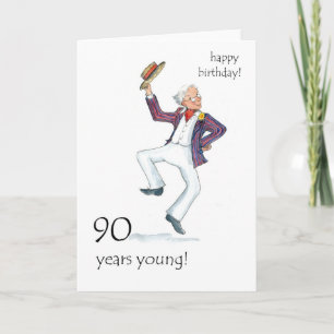 90th Birthday Card - Man Dancing!