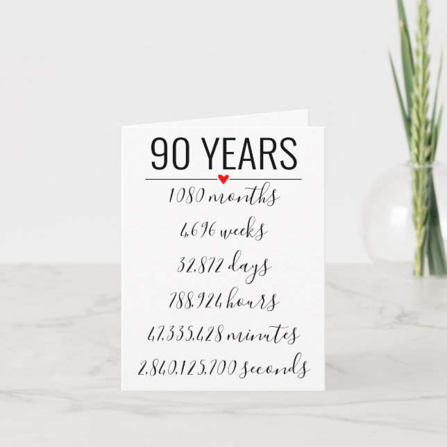 90th Birthday Card, milestone, retirement Invitation (Front)