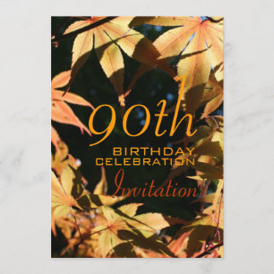 90th Birthday Celebration Autumn Custom Invitation