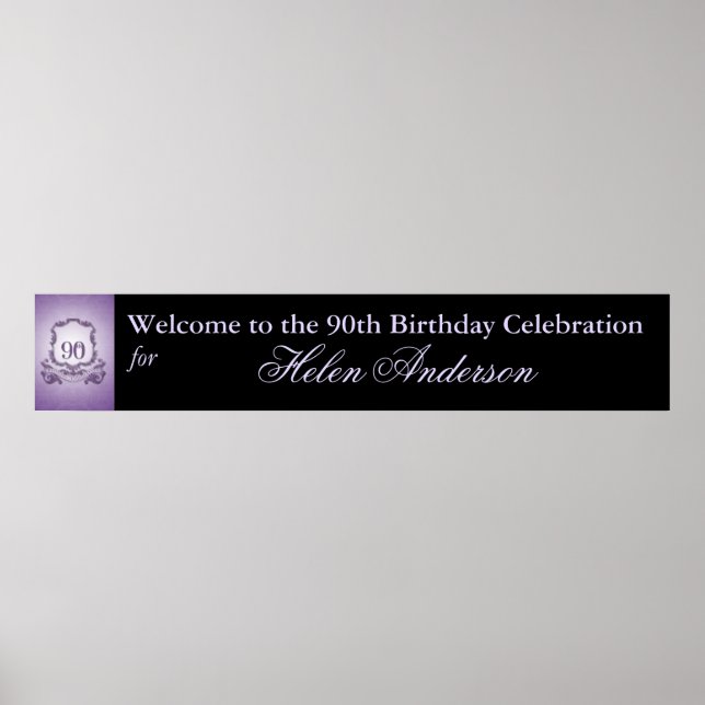 90th Birthday Celebration Custom Banner poster (Front)