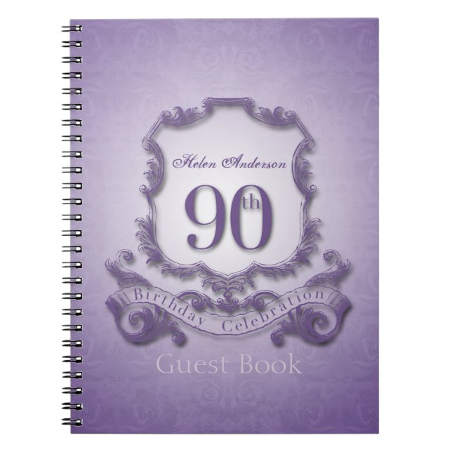 90th Birthday Celebration Custom Framed Guest Book (Front)