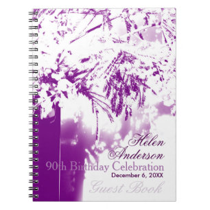 90th Birthday Celebration Flower Bouquet GuestBook Spiral Notebook