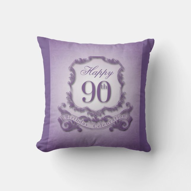 90th Birthday Celebration with Message back Pillow (Front)