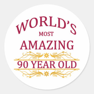 90th. Birthday Classic Round Sticker