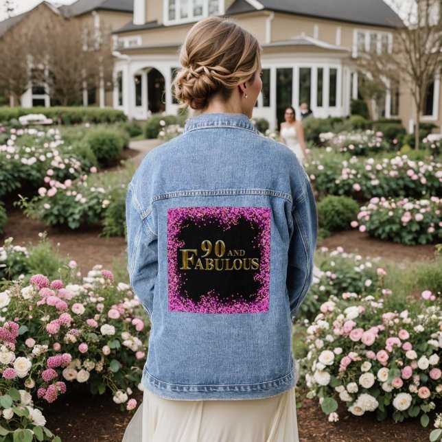 90th Birthday  Denim Jacket (Wedding Back)