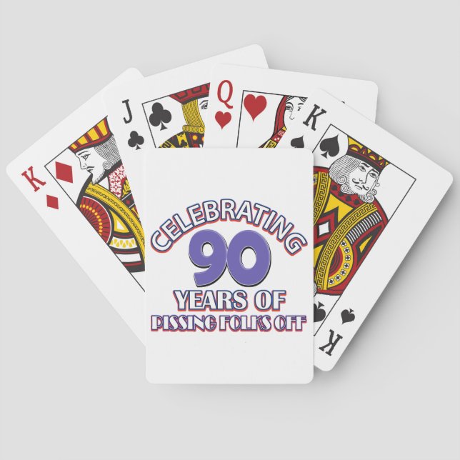 90TH birthday designs Playing Cards (Back)