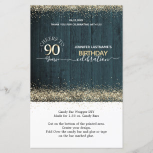 90th Birthday DIY Candy Bar Wrapper