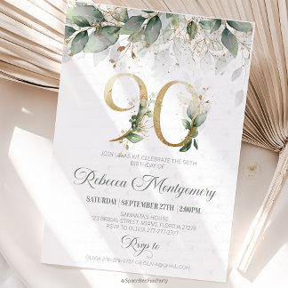 90th birthday Elegant Milestone invitation