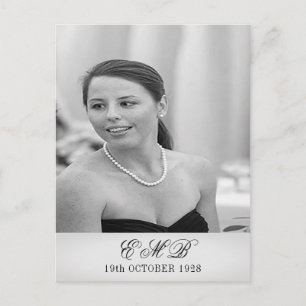 90th Birthday Elegant Photo Monogram Birthday Postcard