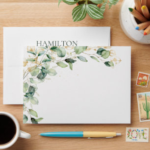 90th Birthday Eucalyptus Return Address Envelope