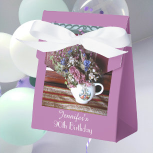 90th Birthday Favour Box, Vintage Teapot Box