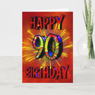 90th Birthday Fireworks Card