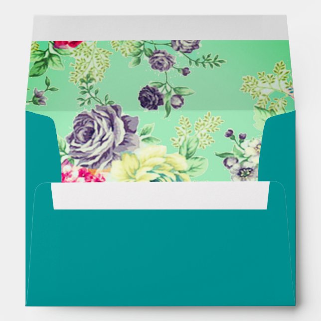 90th Birthday  Floral Rose Monogram Gold Envelope (Back (Bottom))